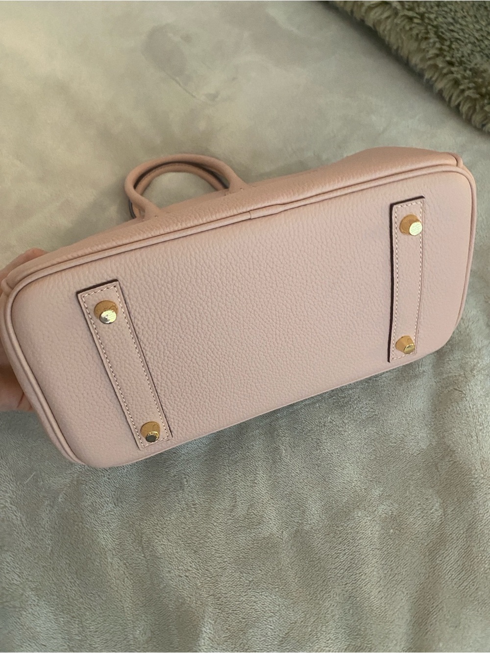 25cm light pink Togo leather top handle handbag bk25 - Picture 6 of 9